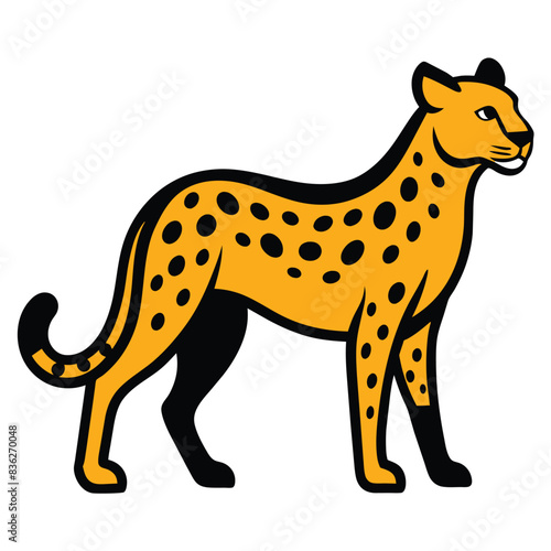 Solid color Cheetah animal vector design
