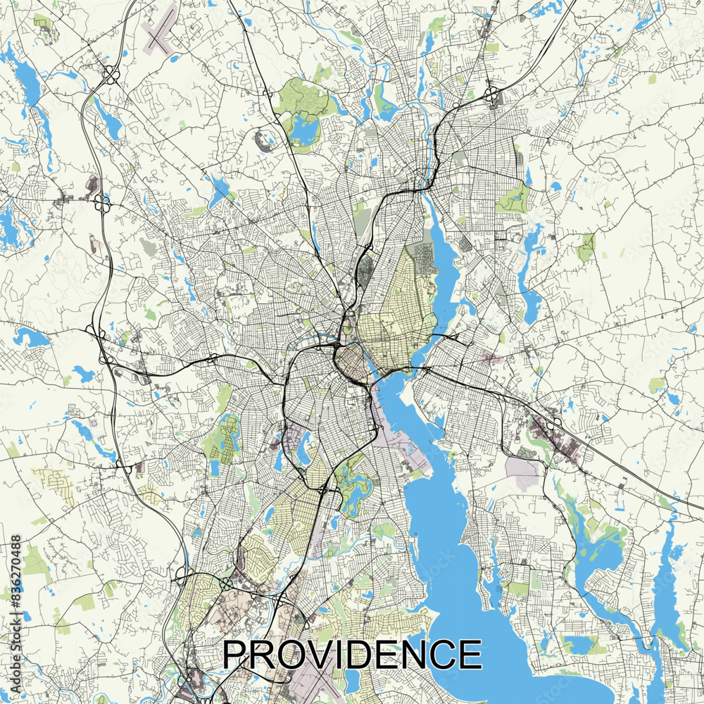 Fototapeta premium , Rhode Island, United States map poster art