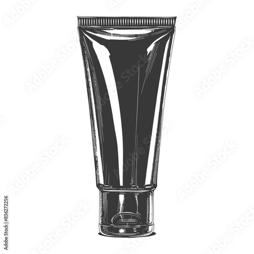 Monochrome Hand-Drawn Cosmetic Tube: Beauty Product Packaging Sketch