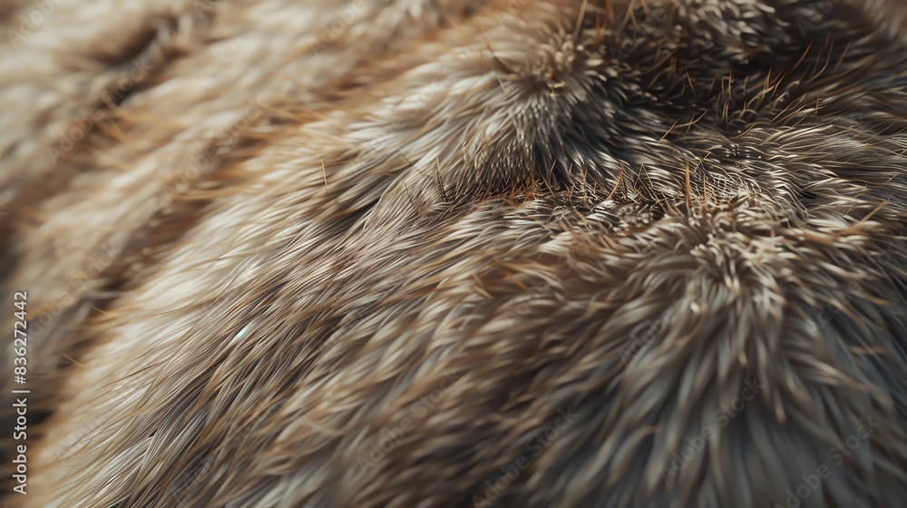 Close-up of soft, brown fur texture. Close-up of soft, brown fur texture.