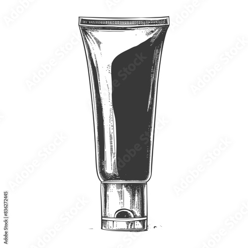 Cosmetic Cream Tube. Vintage Engraving. Skincare Package Illustration.