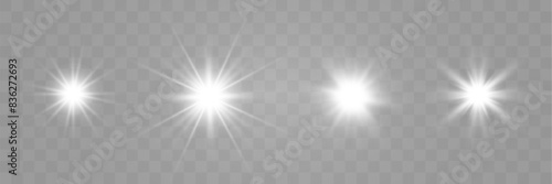 Spark of light.The star flashes brightly.Set of glowing effects.	

