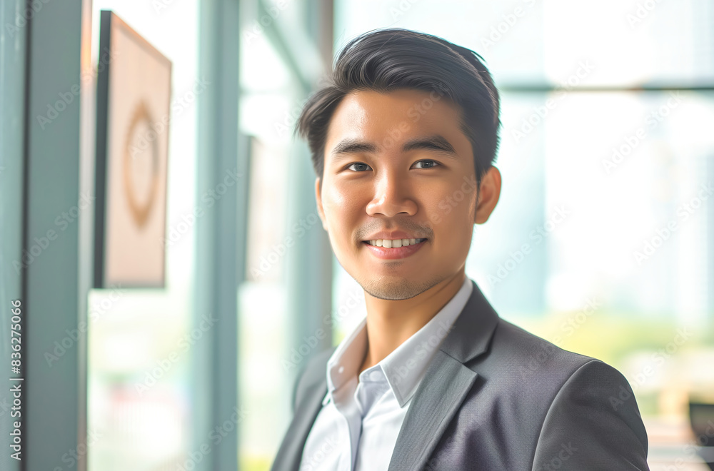 Portrait of asian smiling businessman indoor Portrait of asian smiling businessman indoor