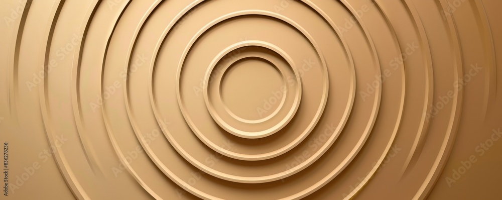 Fototapeta premium Concentric circles in beige abstract background