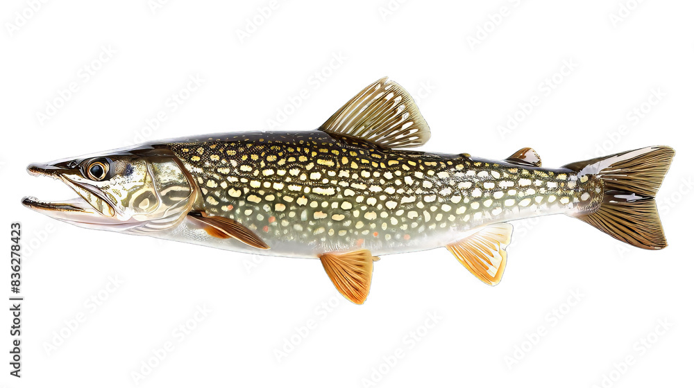 Fototapeta premium Pike Fish Isolated