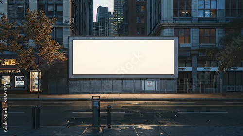Empty billboard mockup in an urban setting, offering a highimpact canvas for advertisements, announcements, or promotional content