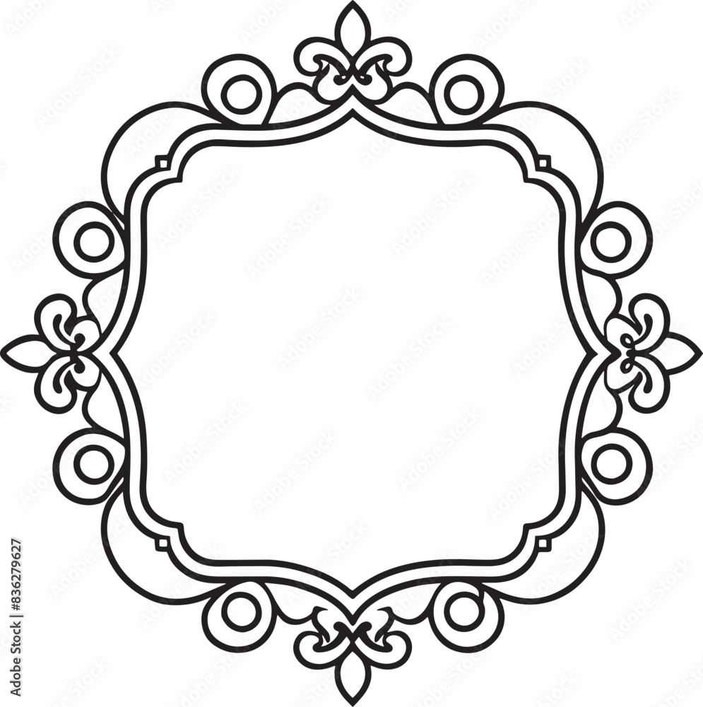 abstract floral frame with ornament black and white abstract floral frame with ornament black and white