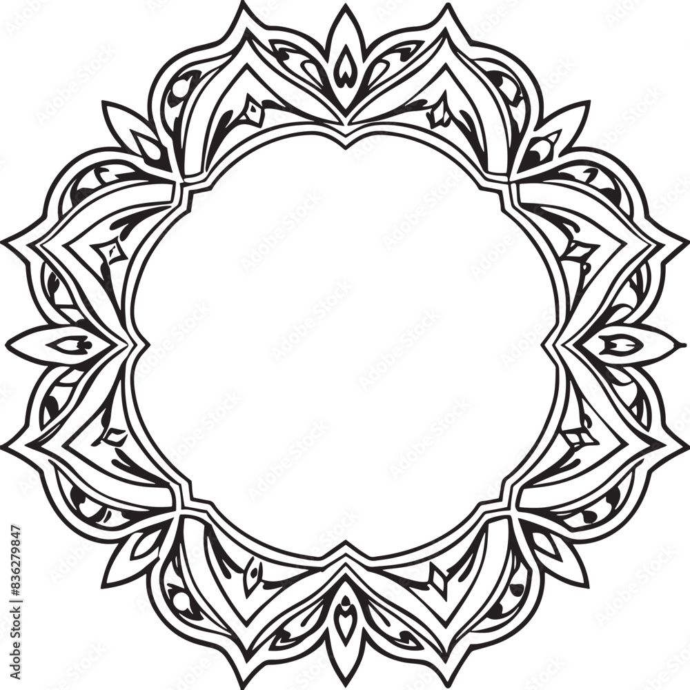 abstract floral frame with ornament black and white abstract floral frame with ornament black and white