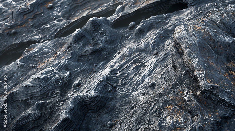 Dynamic textures of volcanic rock with contrasting light and shadow, emphasizing depth focus on, rugged terrain, dynamic, fusion, crater backdrop Dynamic textures of volcanic rock with contrasting light and shadow, emphasizing depth focus on, rugged terrain, dynamic, fusion, crater backdrop