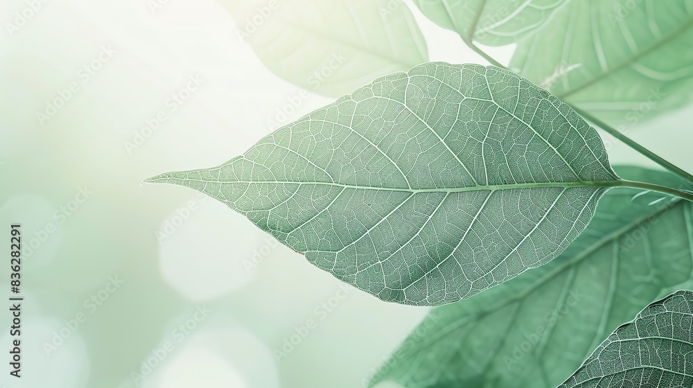 Close-up of green leaves with sunlight shining through. Close-up of green leaves with sunlight shining through.