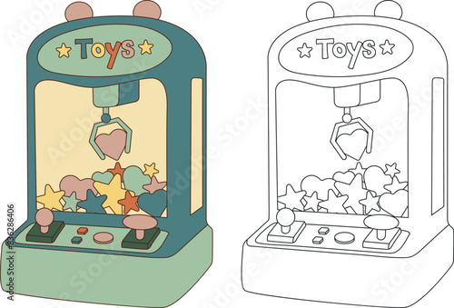 Circus vector illustration toy claw machine