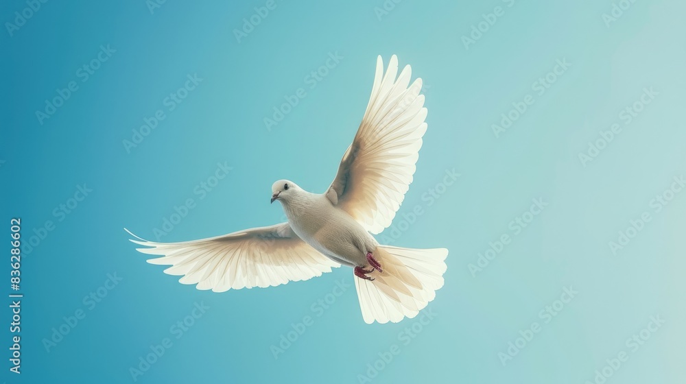 Obraz premium Bird soaring across the clear blue sky