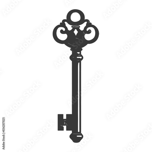flat key with engraving style black color only