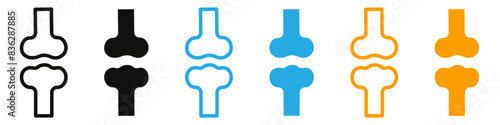 Human knee bone joint icon mark in filled style