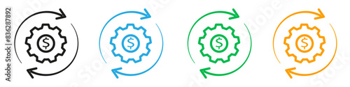 Costs optimization icon mark in filled style