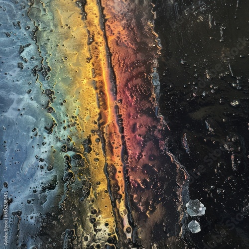Rainbow painting black ice, background