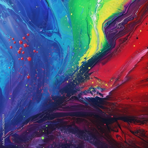A multicolor messy paint abstract background