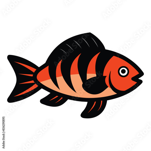 Solid color Cichlid animal vector design