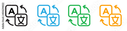 Translation icon line art vector