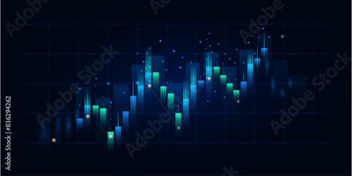 business strategy investment growth and finance economy. trader is showing a growing stock market. progress to success concept. vector illustration fantastic design.