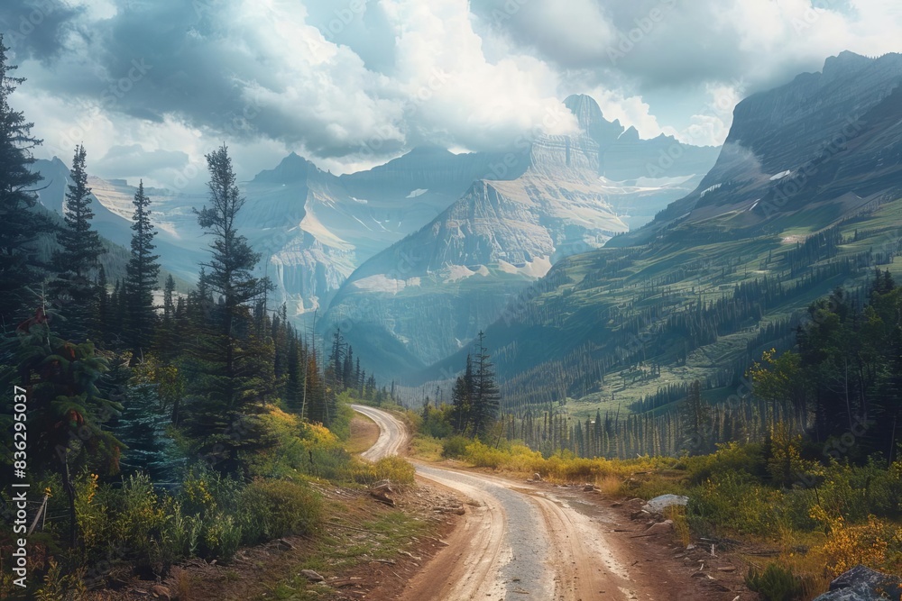 Fototapeta premium Scenic view of Glacier National Park