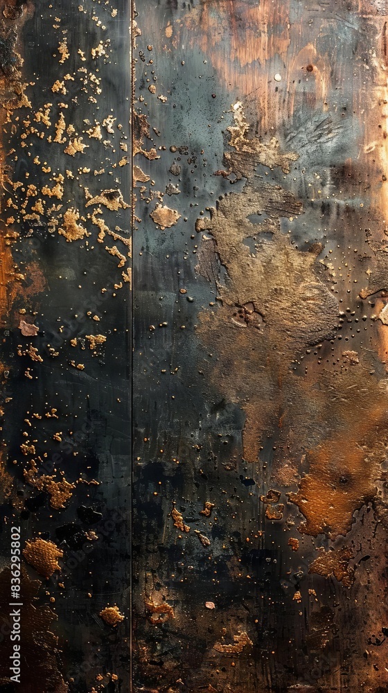 Naklejka premium Vintage bronze or copper plate, nonferrous metal sheet as background