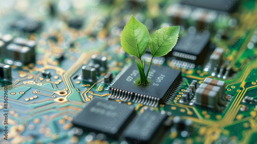 Trees grow with innovative microcircuit boards green computer Green ...
