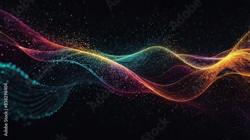 Abstract Waves of Glowing Dots and Flowing Particles