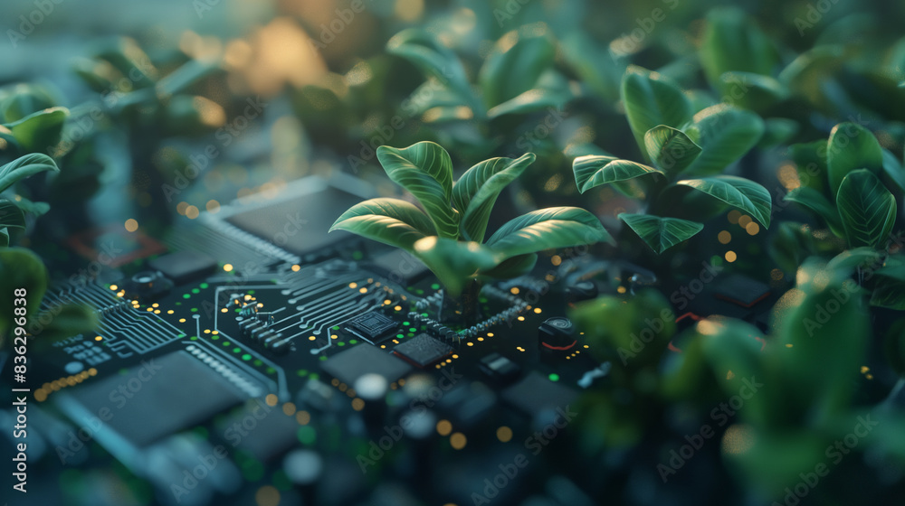 Trees grow with innovative microcircuit boards green computer Green ...