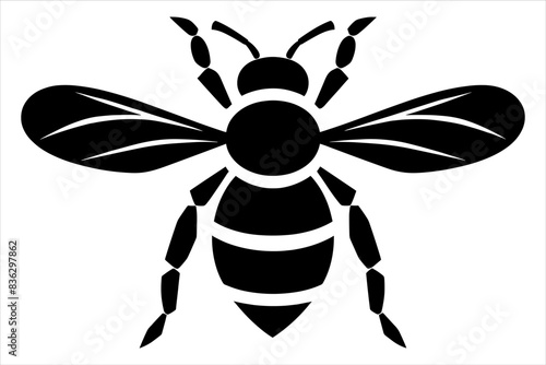 Bee Silhouette Vector Bundle Set, Honey Bee Vector Silhouette , Different Poses Bee Vector Silhouette 
