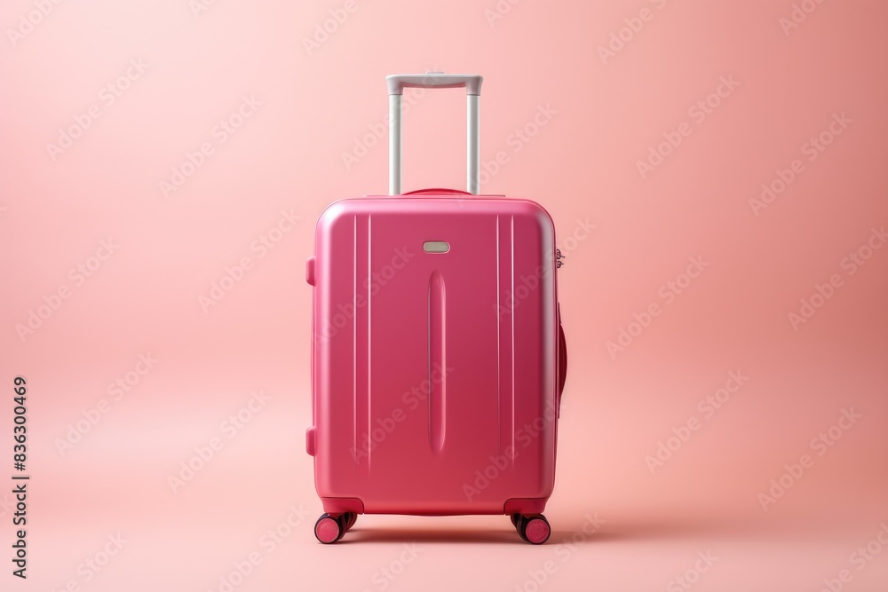 Modern Minimalism: Pink Canvas for Luggage Display Modern Minimalism: Pink Canvas for Luggage Display