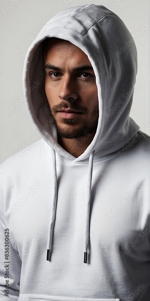 handsome man in white hoodie mockup handsome man in white hoodie mockup