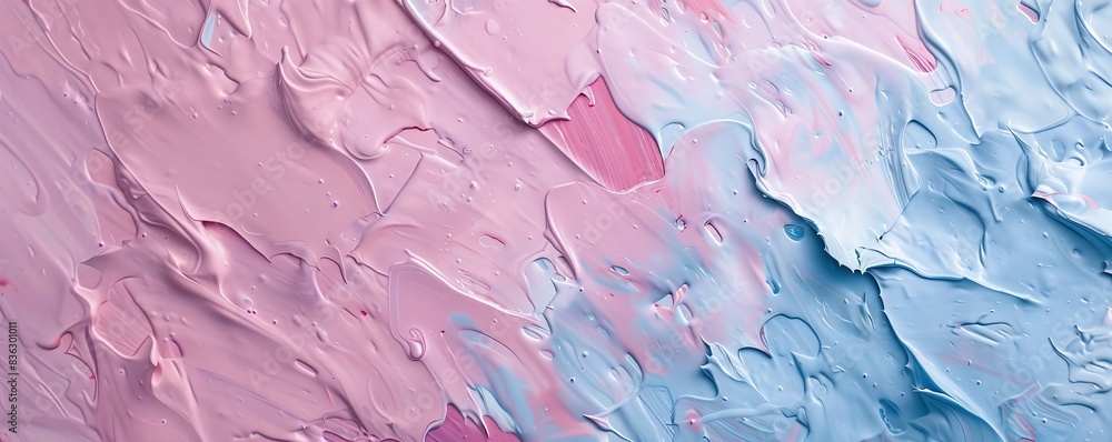Abstract pink and blue textured painting