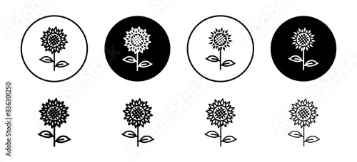 Sunflower icon vector set collection for web