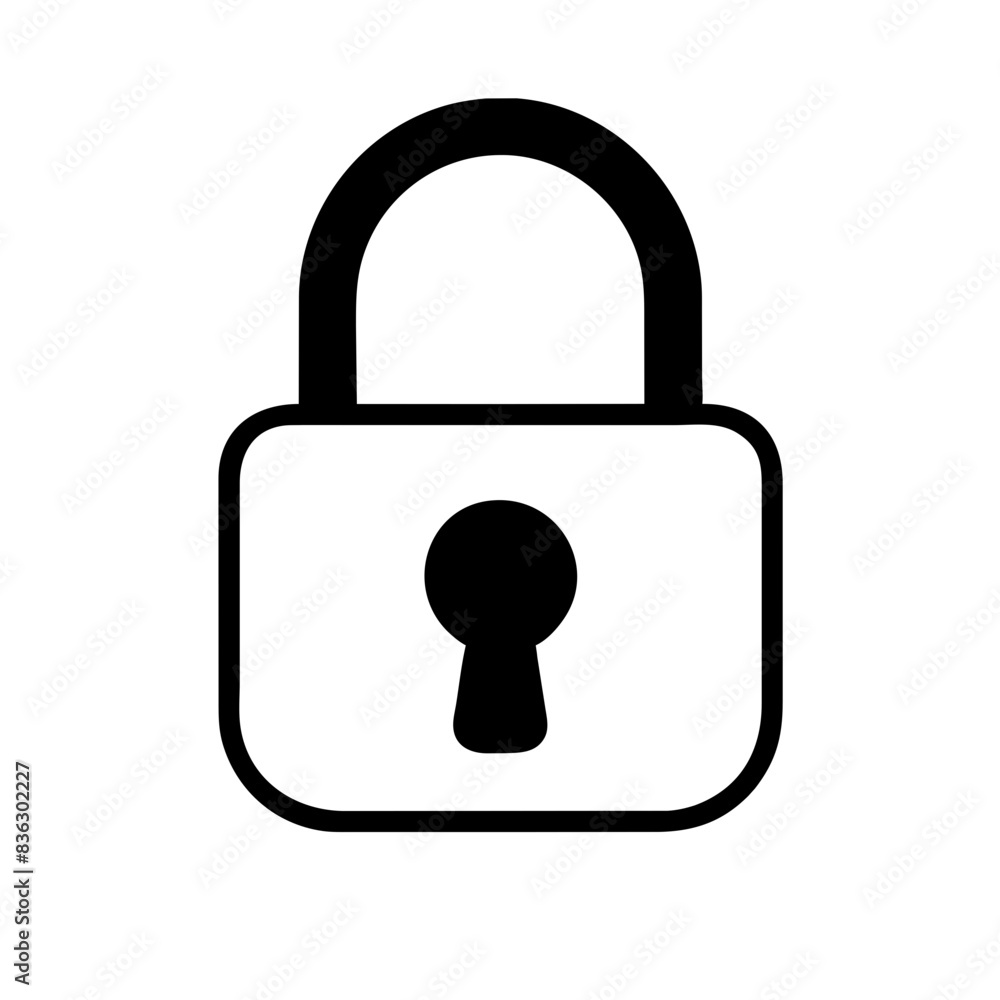 Simple Vector Icon of a Padlock for Security and Privacy Concepts