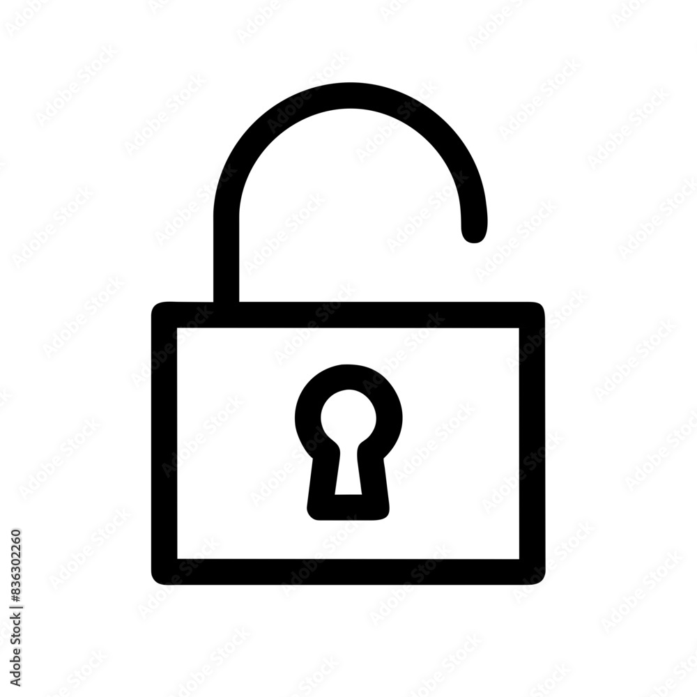 Black outline of locked padlock