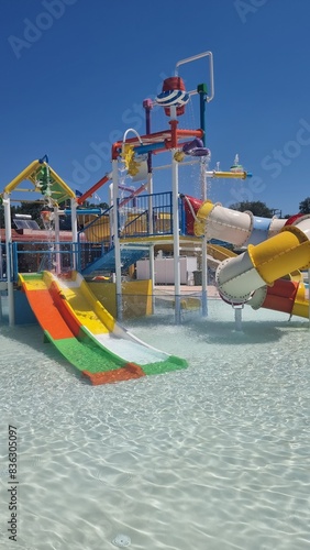 Wallpaper Mural waterpark water slides aquapark summer playing and swimming for children Torontodigital.ca