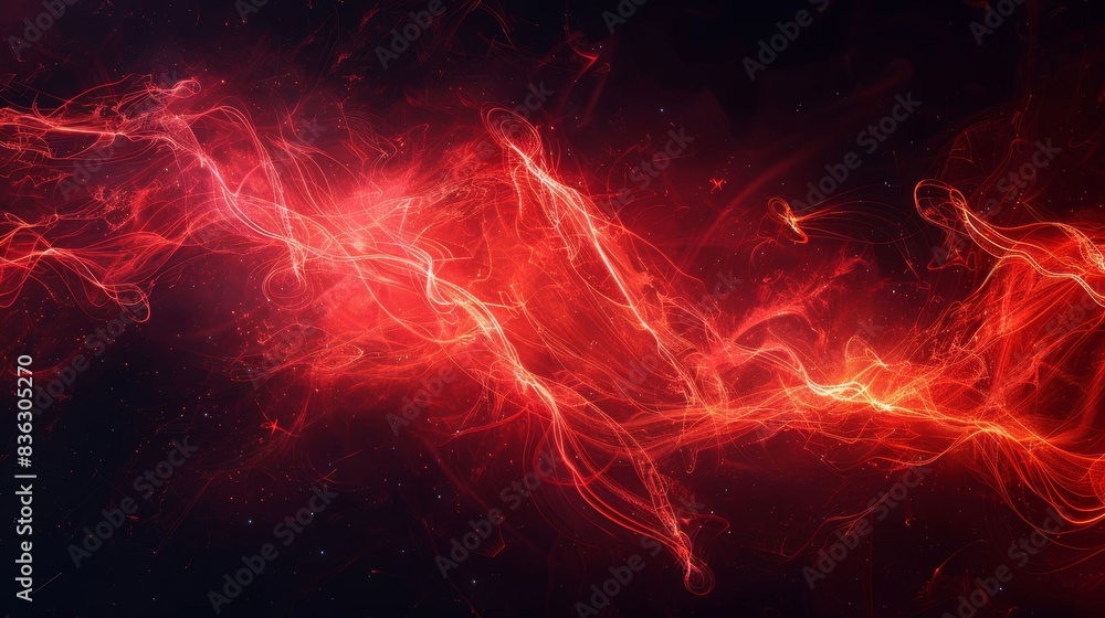 A red and black abstract image with a red line that is the main focus
