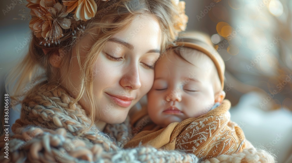 The gentle embrace between a mother and child paints a picture of pure happiness and love. The gentle embrace between a mother and child paints a picture of pure happiness and love.