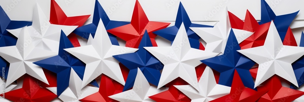 4th of July, Independence Day Holiday banner, Red White Blue Stars, AI Generated, copy space 4th of July, Independence Day Holiday banner, Red White Blue Stars, AI Generated, copy space
