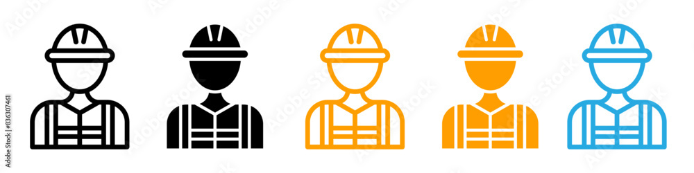 Worker icon logo set vector Worker icon logo set vector