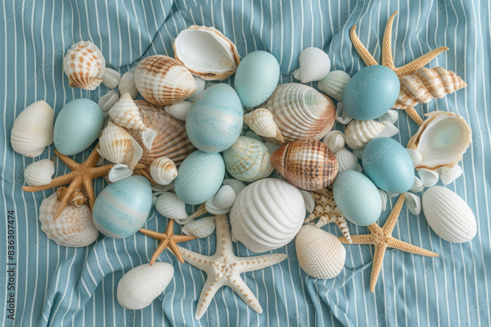 Seaside Easter Magic: Eggs and Marine Treasures