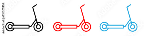 Scooter bike icon logo set vector