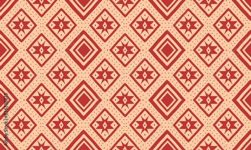 Ikat floral paisley embroidery on white background.Ikat ethnic oriental seamless pattern traditional.Aztec style abstract vector illustration.design for texture,fabric,clothing,wrapping,decoration.