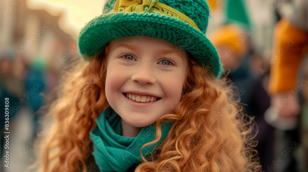 Green Galore: Festive Girl at Saint Patrick's Day Celebration Green Galore: Festive Girl at Saint Patrick's Day Celebration