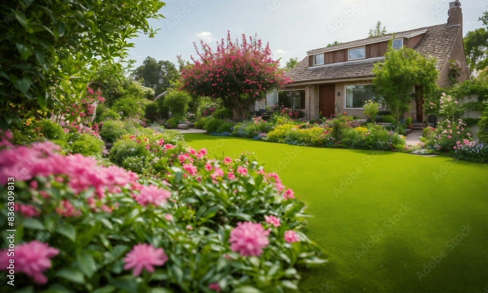 Naklejka premium garden with flowers