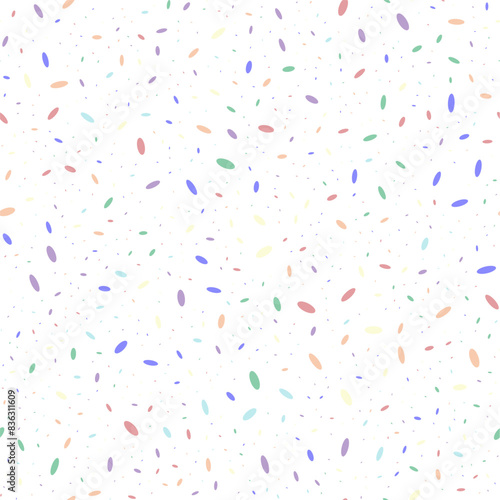 Geometric Vector Oval Confetti. Abstract Fashion Icon. Rainbow Party Blast Background. Color Fun. Rainbow Cool Circle Pattern. Seamless Flying Art. Random Christmas Blast. Falling Geo Fun Sparkle.