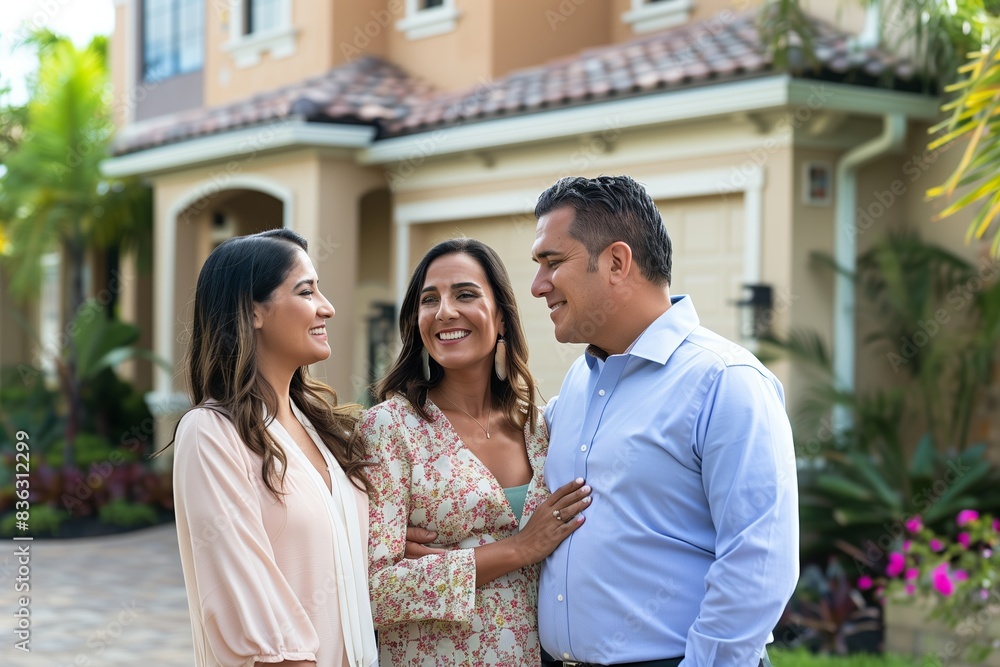 Hispanic Couple View New Home with Realtor: Guided Property Tour Hispanic Couple View New Home with Realtor: Guided Property Tour