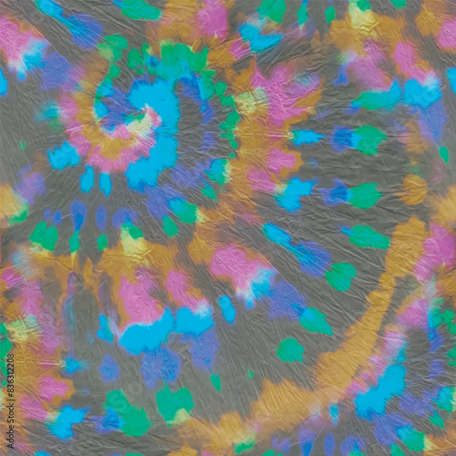 Tie Dye Round Print. Vector Old Paint Background. Circle Tie Dye Print. Blue Paint Tye Die. Blue Dark Print. Seamless Dyed Tiedye. Green Swirl Watercolour. Spiral Black Circle. Tie Dye Curve Circle.