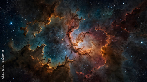 rosette nebula in the deep sky at night photo